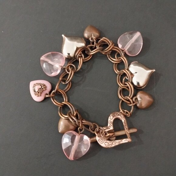 Pink Heart Charm Bracelet - Picture 1 of 4